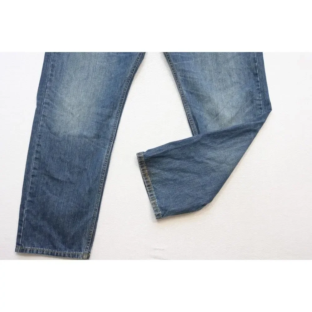 Levi's 505 Regular Fit Straight Blue Rugged Denim Jeans Mens Size 40‎ x 30